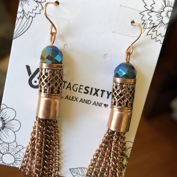 Alex & Ani Vintage Sixtysix Fringe Tassel Earrings - Picture 2 of 2